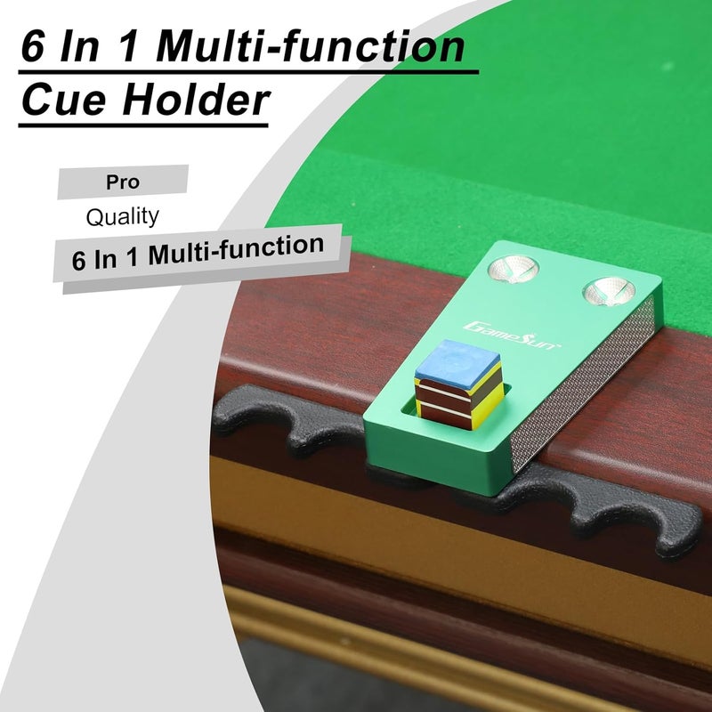GAMESUN 6 In 1 Portable Weighted Pool Cue Holder, chalk holder, billiard cue tip tool, Green - Image 3